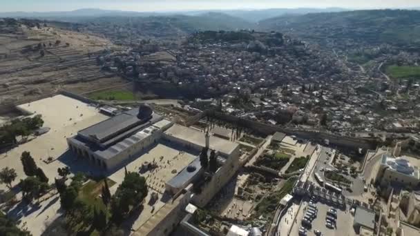 Vol aérien Jérusalem ruelles villages et la vieille ville à Temple mont mur occidental 