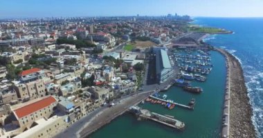 Tel Aviv - Jaffa, Hava Görüntüleri İHA Jaffa limanından Akdeniz 'e doğru hareket ediyor