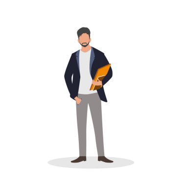 Düz karakter çizimi. İş adamları kitap getiriyor. Web sitesi tasarımı, broşürler, afişler ve mobil uygulamalar gibi tüm ihtiyaçlar için uygundur