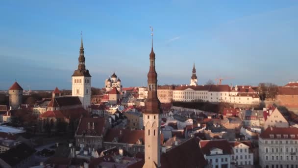 Vue Aérienne Vieille Ville Tallinn Capitale Estonienne Drone Belle Cité — Video