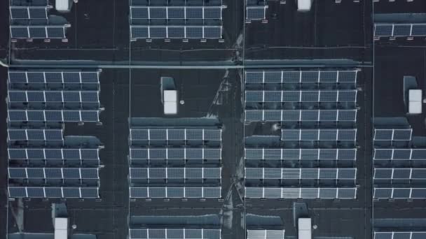 Letecký Pohled Masivní Zastřešení Solárního Panelu Průmyslová Zelená Energie Solární — Stock video