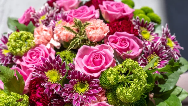 Hermoso Arreglo Ramo Flores Exóticas Concepto Floral — Foto de Stock