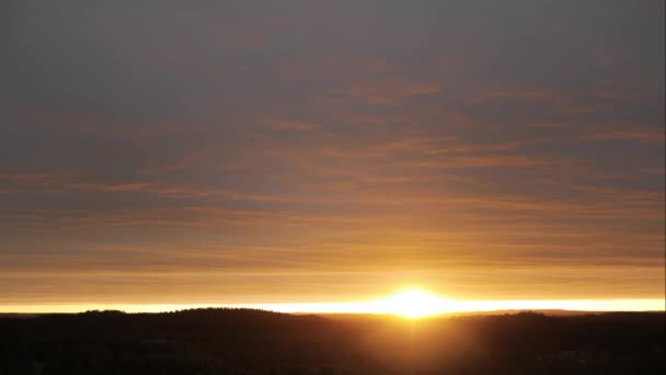 Flygfoto Panorama Tid Förflutit Pittoresk Röd Och Rosa Slöja Moln — Stockvideo