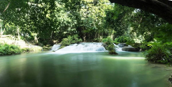 Chet Sao Noi Waterfall Tropical Rainforest Rock Turquoise Blue Pond — Stock Photo, Image
