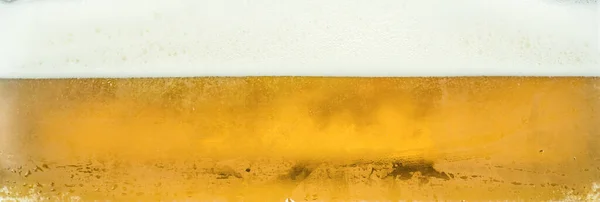 Close Cool Lager Beer Splash Isolated White Background Realistic Bubbles — Stock fotografie