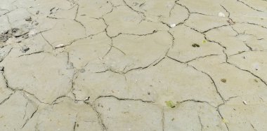 Kurak mevsim dokularında toprak ve çamura yakın, sıcak yaz mevsimi. Kalıplar ve doku, güneşli kuru toprak toprağı ve toprak kuraklığını çatlattı. Kurumuş çatlamış toprak zemin