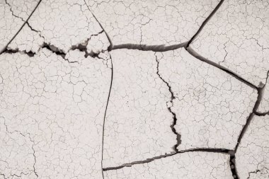 Kurak mevsim dokularında toprak ve çamura yakın, sıcak yaz mevsimi. Kalıplar ve doku, güneşli kuru toprak toprağı ve toprak kuraklığını çatlattı. Kurumuş çatlamış toprak zemin