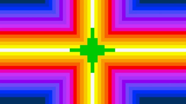Colorful Stripes Form Crosses Stars Filling Frame — Stok video