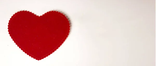 Szív Szerelem Szimbóluma Valentin Nap Érezni Vörös Szív Fehér Háttér — Stock Fotó