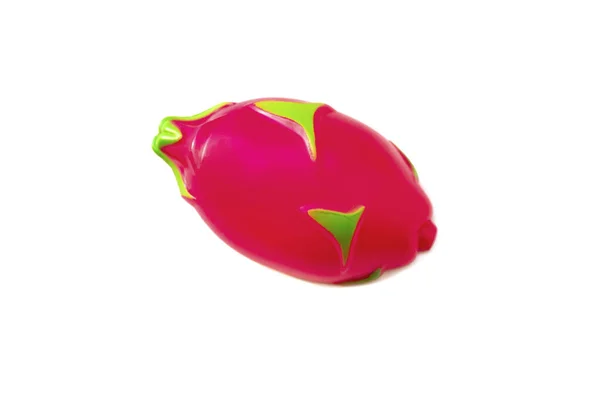 Pitaya Oyuncak Plastik Meyve Beyaz Arka Planda Izole Edilmiş Oyun — Stok fotoğraf