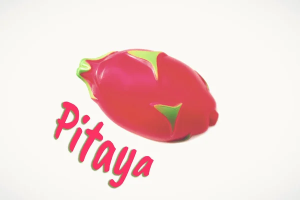 Pitaya Spielzeug Kunststoff Obst Isoliert Auf Weißem Hintergrund Plastikfrüchte Für — Stockfoto