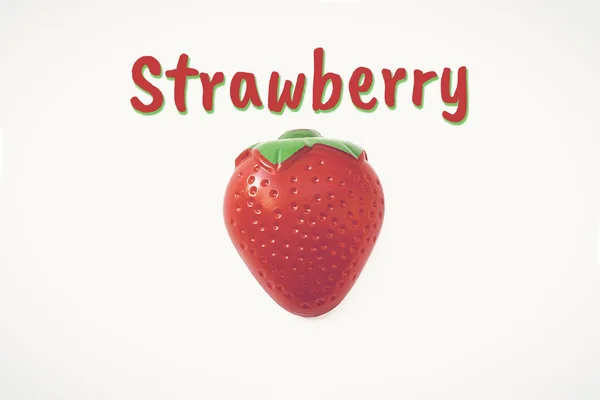 Φράουλα Παιδικά Πλαστικά Φρούτα Που Απομονώνονται Λευκό Φόντο Πλαστικά Φρούτα — Φωτογραφία Αρχείου