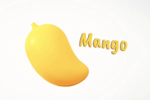 Mango Spielzeug Kunststoff Obst Isoliert Auf Weißem Hintergrund Plastikfrüchte Für — Stockfoto