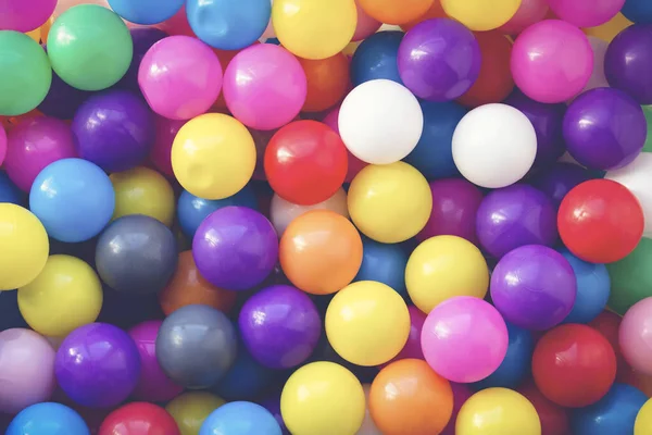 Meerkleurige Design Achtergrond Veel Kleurrijke Ballen Voor Lol Springen Kinderen — Stockfoto