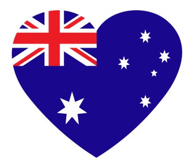 Avustralya bayrağı kalp şeklinde