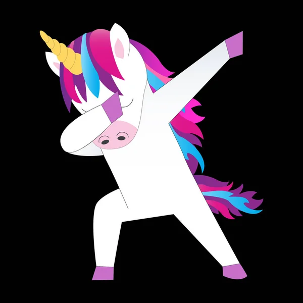 Funny unicorn doing dabbing dance