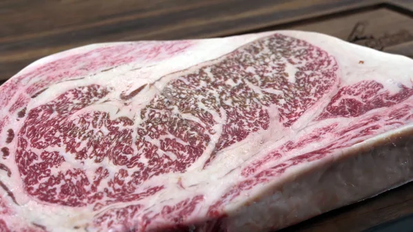 Piece of Wagyu beef striploin steak