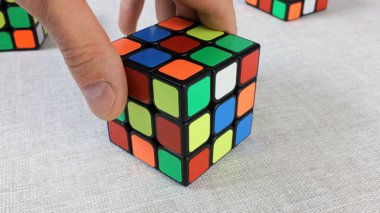 A close-up view of an old Cube Game