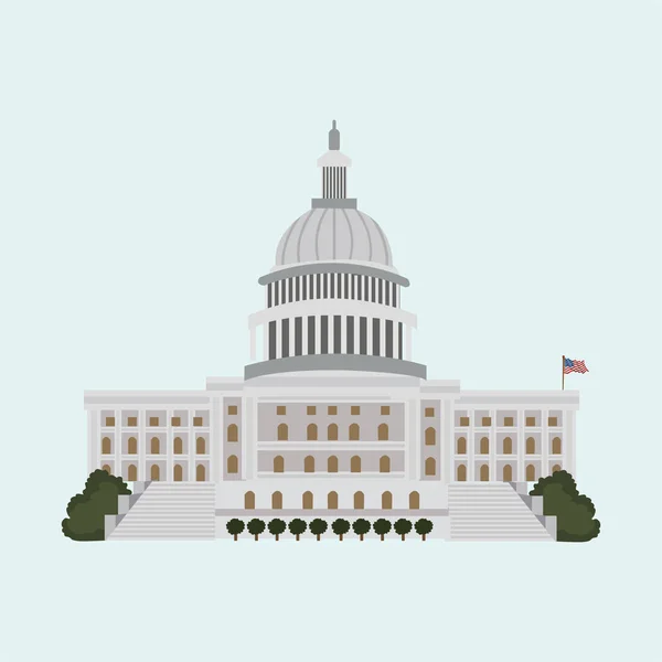 Hauptstadtgebäude Der Vereinigten Staaten Washington — Stockvektor