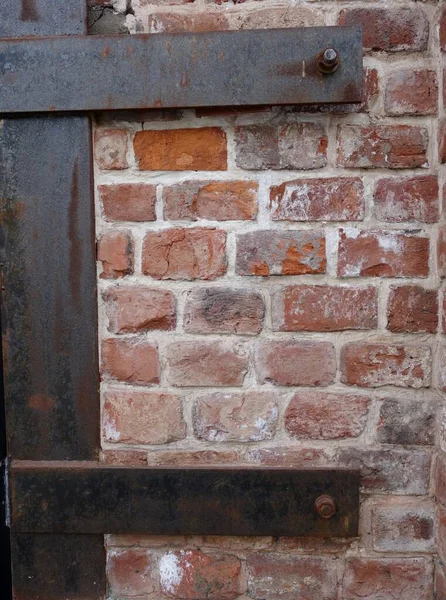 Fragment Einer Abgenutzten Alten Ziegelwand Als Hintergrund — Stockfoto