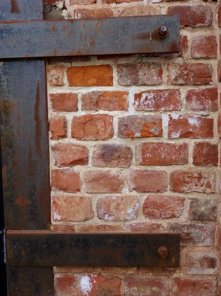 Fragment Einer Abgenutzten Alten Ziegelwand Als Hintergrund — Stockfoto