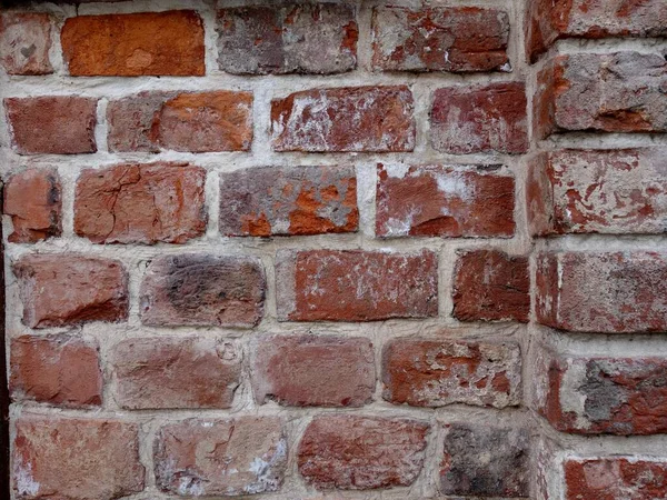 Arka Plan Olarak Eski Bir Tuğla Duvarın Parçası — Stok fotoğraf