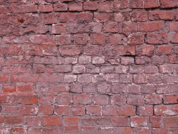 Fragment Einer Abgenutzten Alten Ziegelwand Als Hintergrund — Stockfoto