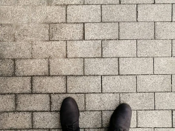 Grey Granite Tiles Laid Streets City — Stock Photo, Image