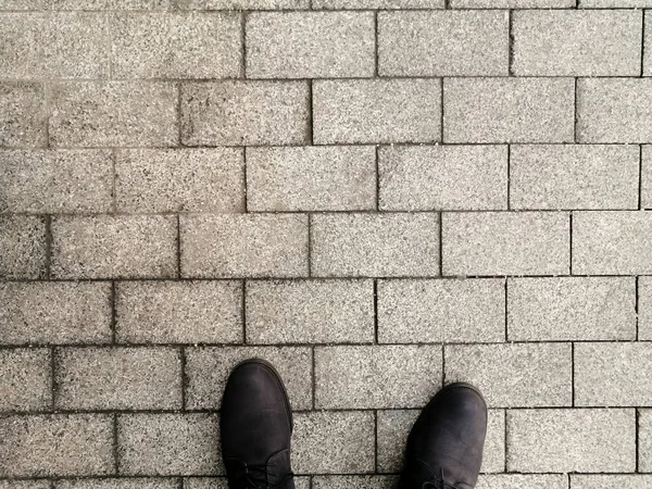 Grey Granite Tiles Laid Streets City — Stock Photo, Image