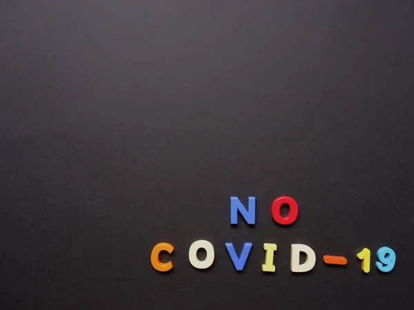 Layout Letras Coloridas Sobre Tema Coronavirus Covid — Fotografia de Stock