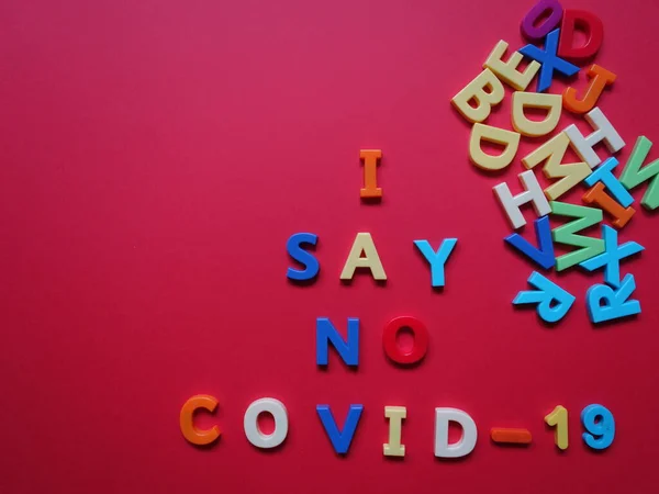 Layout Lettere Colorate Sul Tema Del Coronavirus Covid — Foto Stock
