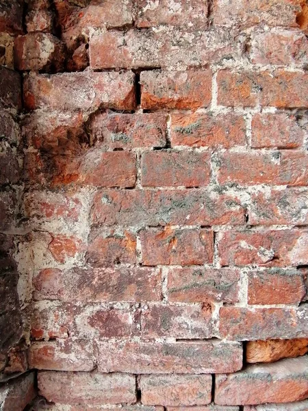 Strukturierte Alte Mauer Aus Rotem Ziegel — Stockfoto