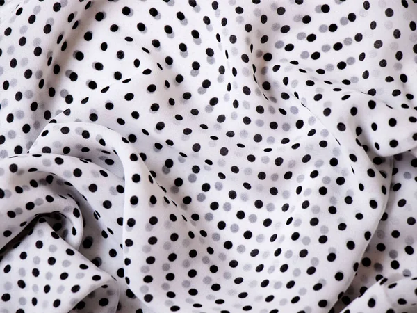 Background White Fabric Black Circles — Stock Photo, Image