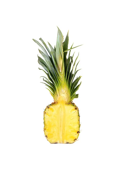 Rijp Sappige Ananas Witte Achtergrond — Stockfoto