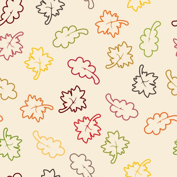Automne fond sans couture avec des feuilles — Image vectorielle