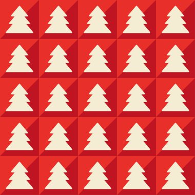 Ağaçları ile sorunsuz kırmızı Noel arka plan