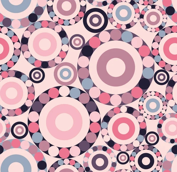 Patrón retro con círculos rosa y púrpura — Vector de stock