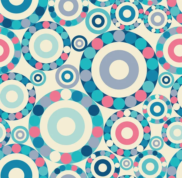 Patrón retro con círculos azules — Vector de stock
