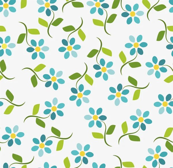 Nahtloser Hintergrund mit blauen Blumen — Stockvektor
