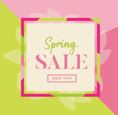 Pembe ve yeşil arka plan bahar satış grafiğini