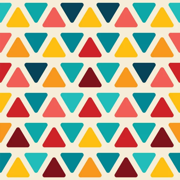 カラフルな三角形でシームレスな抽象パターン — ストックベクタ