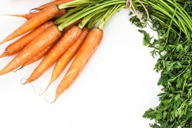 Beyaz zemin üzerine kırmızı havuç.