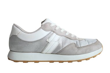 Bir çift gümüş spor ayakkabı