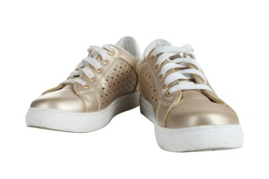 Bir çift altın spor ayakkabı 