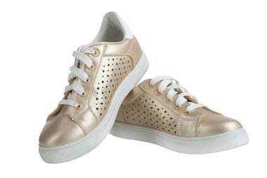 Bir çift altın spor ayakkabı 