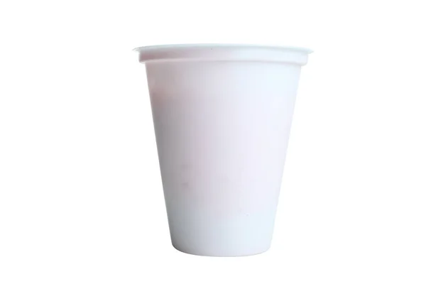 Eldobható pohár joghurt — Stock Fotó