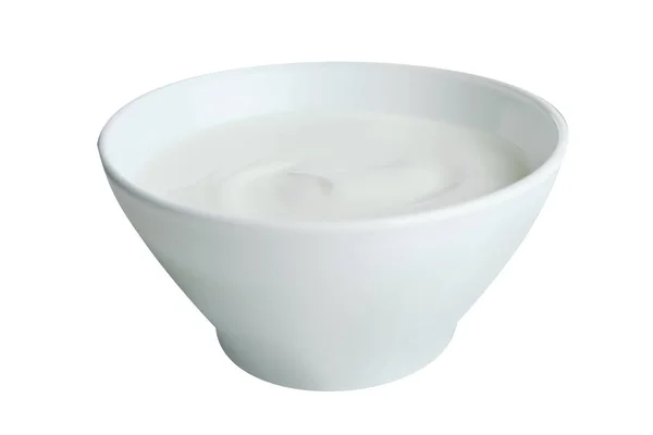 Fehér joghurt tál — Stock Fotó