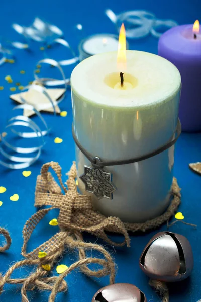 Kaarsen, New Year's achtergrond — Stockfoto