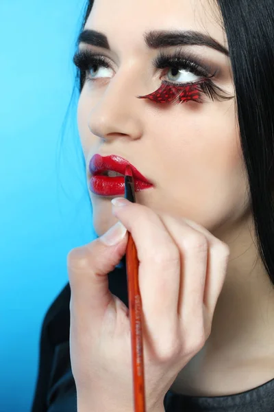 Žena s make-upem — Stock fotografie