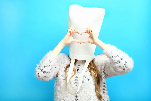 Chica con un eco-bag — Foto de Stock